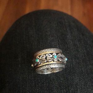 Sterling Silver and 14k Gold Spinning Ring